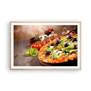 Poster in einem Rahmen aus heller Eiche - Aus den tellurischen Zutaten - 91x61 cm