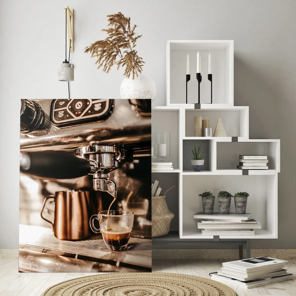 Glasbild - Bild auf glas - Kaffeeglanz - 70x100 cm