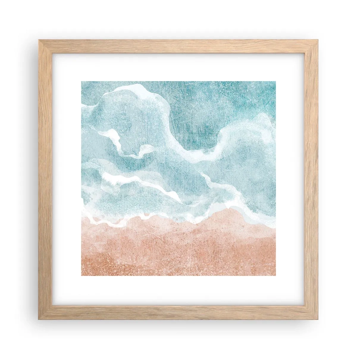 Poster in einem Rahmen aus heller Eiche - Cloud-Abstraktion - 30x30 cm