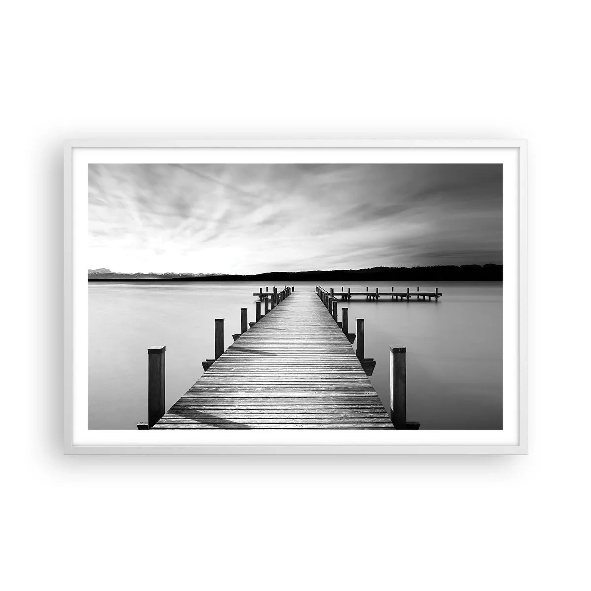 Poster in einem weißen Rahmen - An der Wasserstelle - Ruhe - 91x61 cm