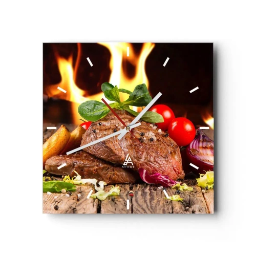 Wanduhr - Glasuhr - Von Hitze gezaubert - 40x40 cm