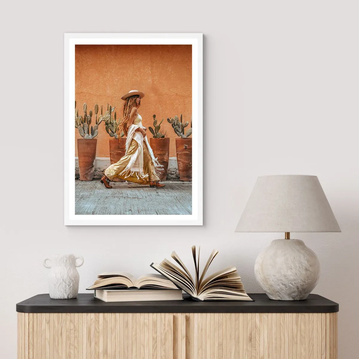 Poster in einem weißen Rahmen - Hippie-Stil - 50x70 cm