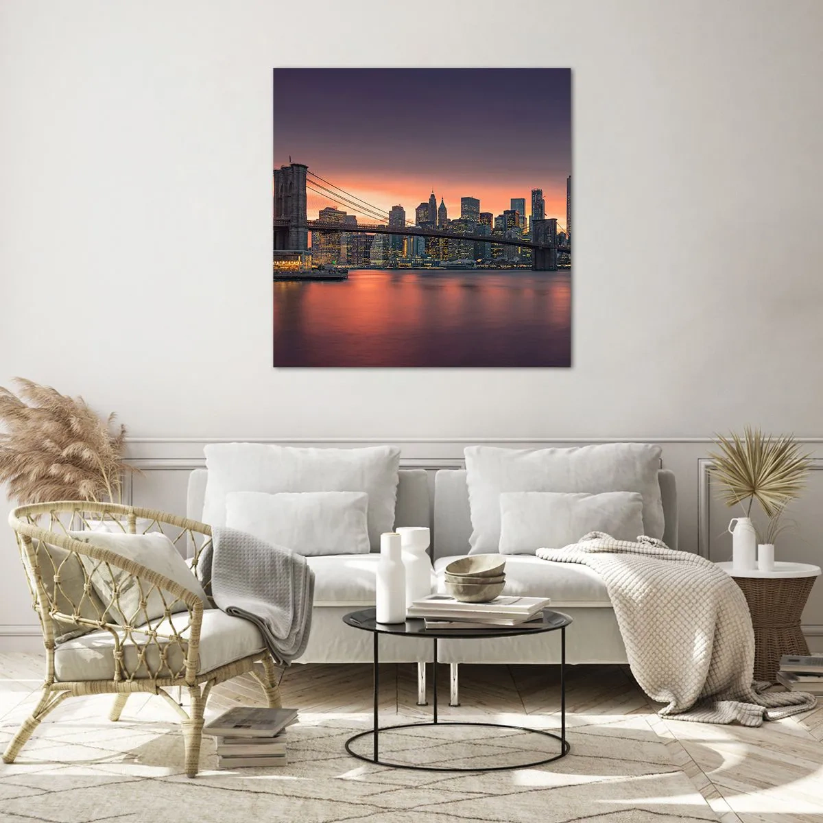 Glasbild - Bild auf glas - Eingetaucht in lila Stille - 60x60 cm