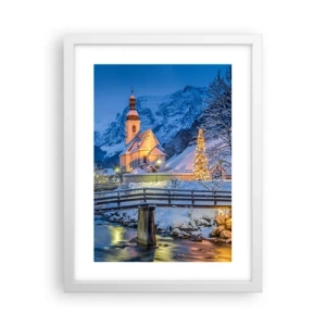 Poster in einem weißen Rahmen - Weihnachtsgeist - 30x40 cm