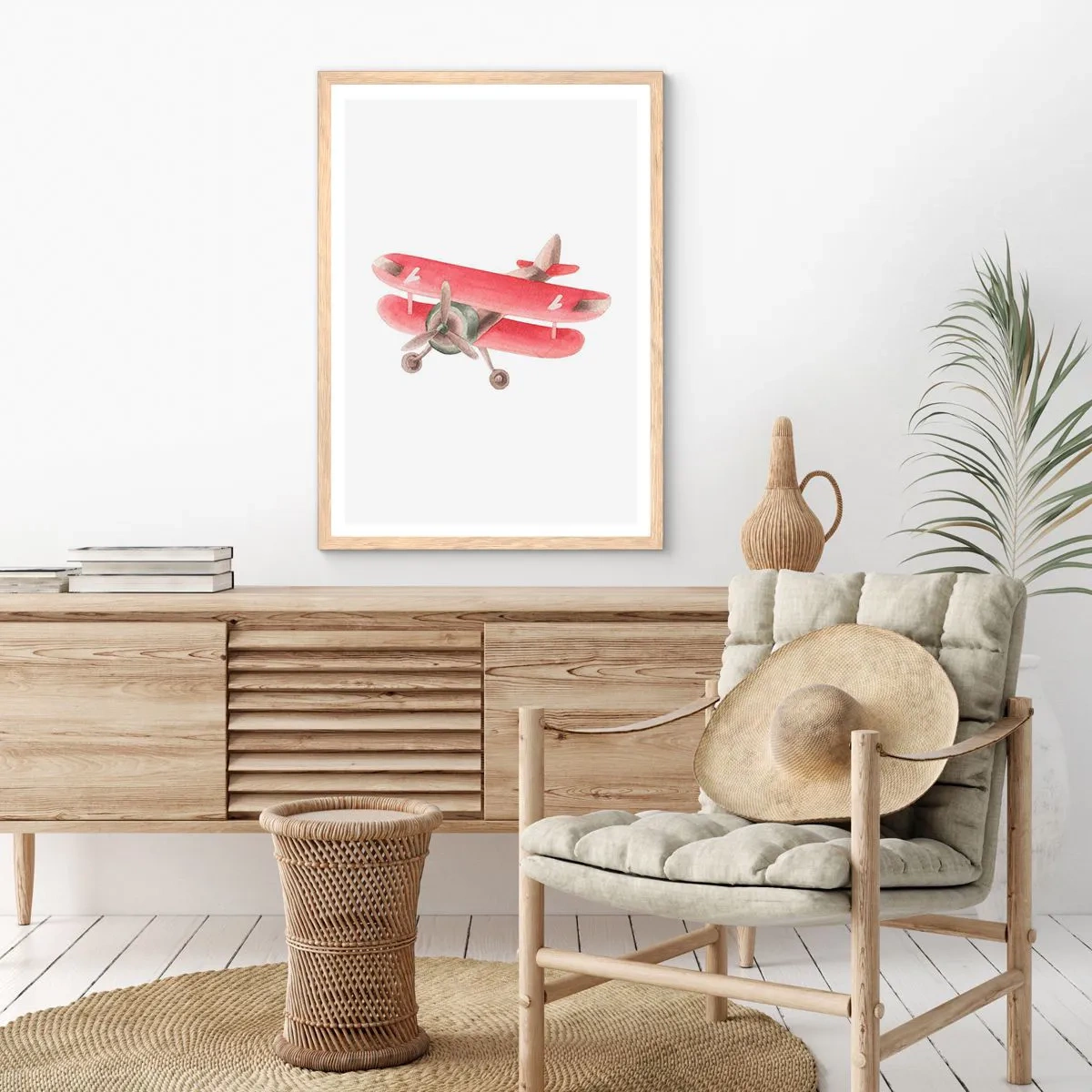 Poster in einem Rahmen aus heller Eiche - Bereit für Höhenflüge - 70x100 cm