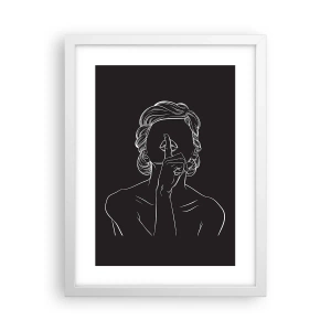 Poster in einem weißen Rahmen - Schönheit erblüht in der Stille - 30x40 cm