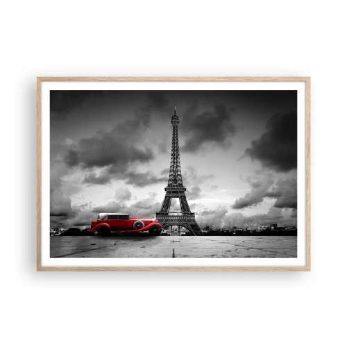 Poster in einem Rahmen aus heller Eiche - Vor nicht allzu langer Zeit in Paris - 100x70 cm
