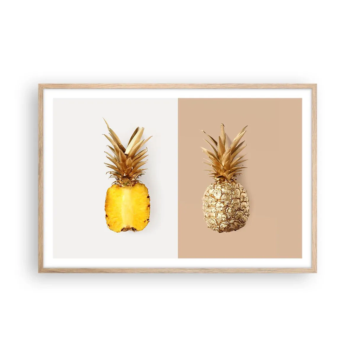 Poster in einem Rahmen aus heller Eiche - Ananas für uns - 91x61 cm