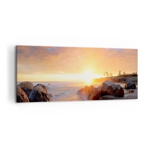 Bild auf Leinwand - Leinwandbild - Leuchtende Brise des Abends - 100x40 cm