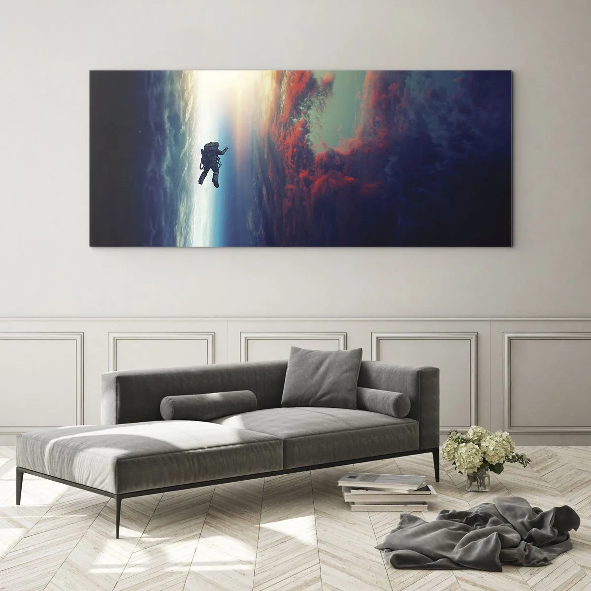 Glasbild - Bild auf glas - Sich dem Universum stellen - 100x40 cm