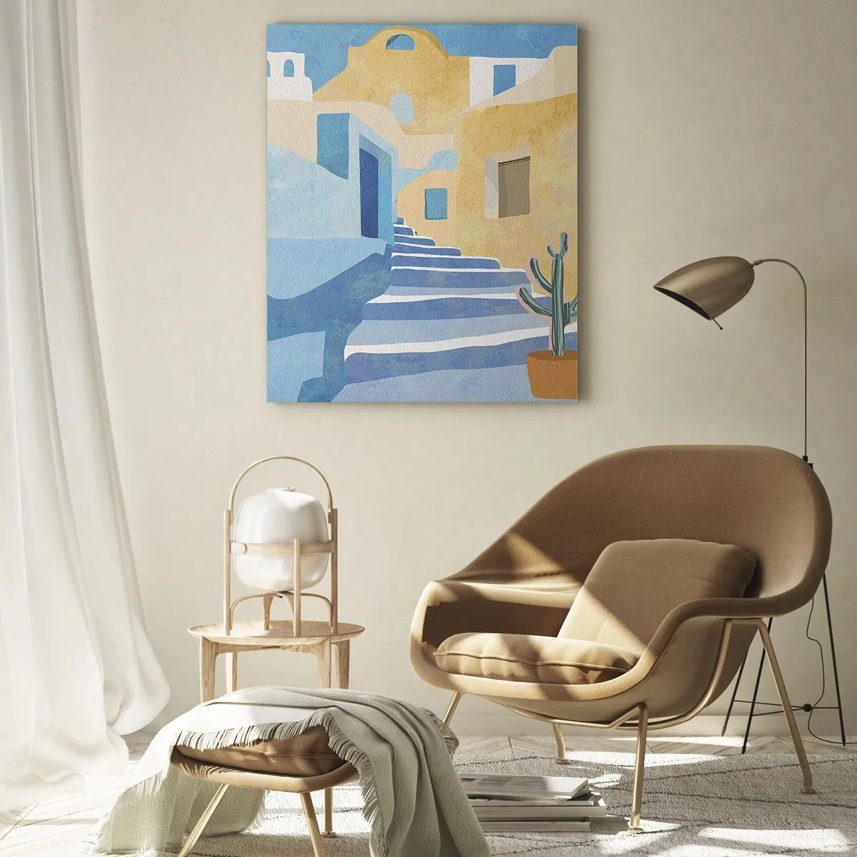 Glasbild - Bild auf glas - Ein Tag in einer arabischen Stadt - 80x120 cm