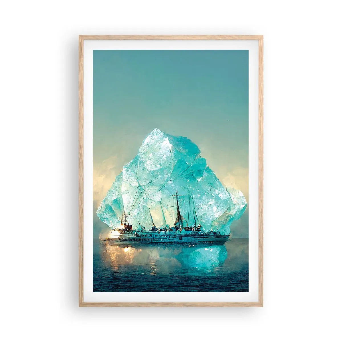 Poster in einem Rahmen aus heller Eiche - Arktischer Diamant - 61x91 cm
