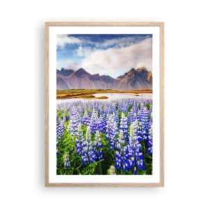 Poster in einem Rahmen aus heller Eiche - Kraft und Strenge neben Sanftmut - 50x70 cm