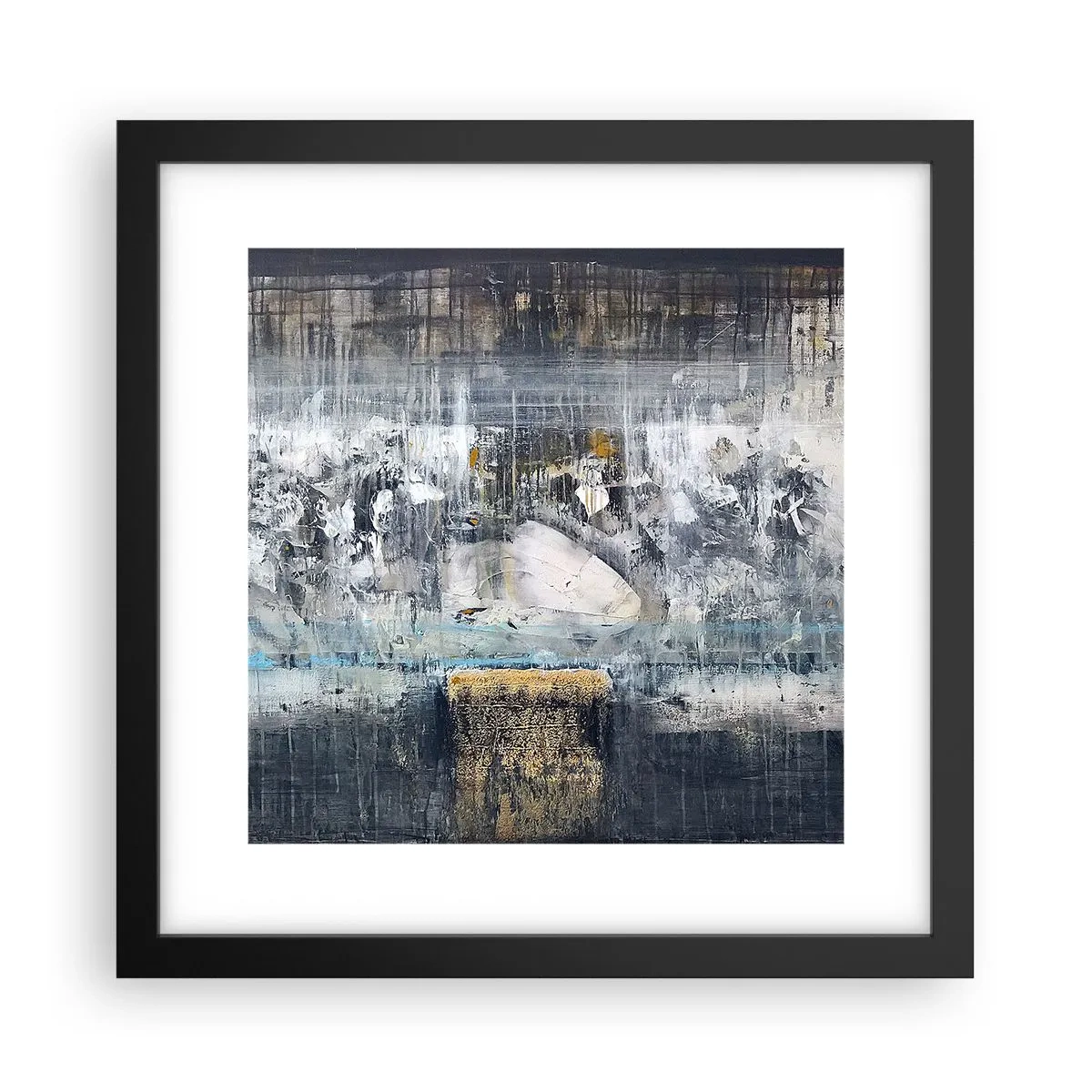 Poster in einem schwarzem Rahmen - Wie auf Eis, wie nach Dezember - 30x30 cm