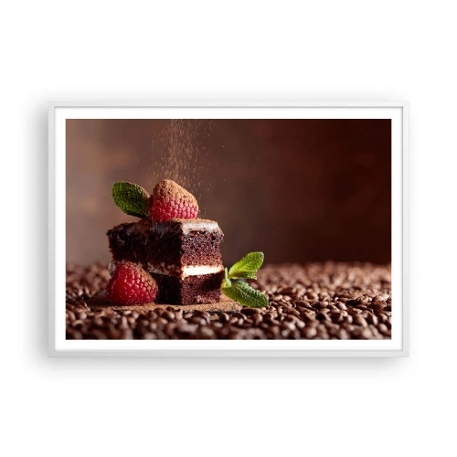 Poster in einem weißen Rahmen - Das Leben ist süß - 100x70 cm