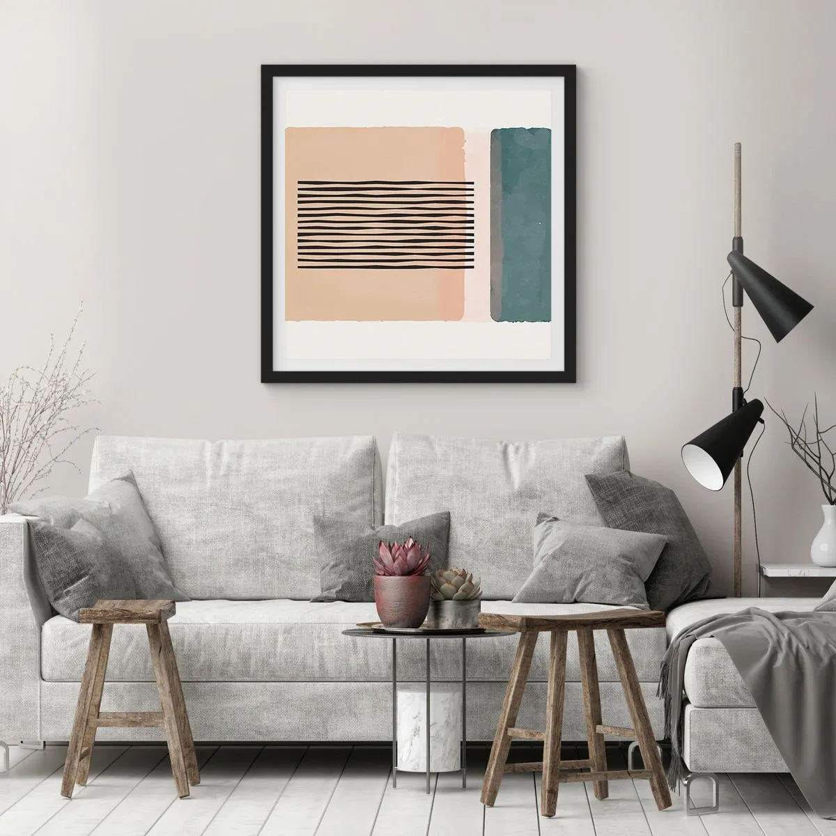 Poster in einem schwarzem Rahmen - Alles ist in Ordnung - 50x50 cm