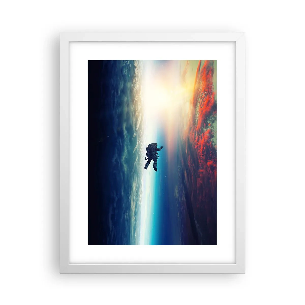 Poster in einem weißen Rahmen - Sich dem Universum stellen - 30x40 cm