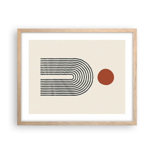 Poster in einem Rahmen aus heller Eiche - Magnetismus von Formen und Farben - 50x40 cm