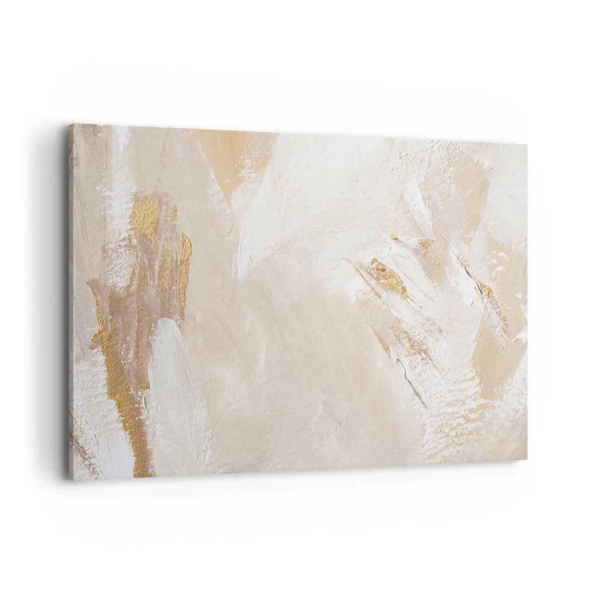 Bild auf Leinwand - Leinwandbild - Zarte abstrakte Töne in Beige- und Goldtönen - 120x80cm - Pastellkomposition - Moderne Wanddekoration für Wohnzimmer und Schlafzimmer ARTTOR