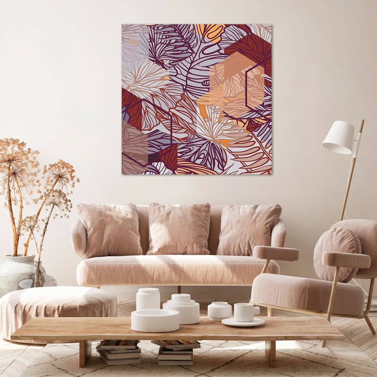 Bild auf Leinwand - Leinwandbild - Unmögliche Beziehung zwischen Geometrie und Natur - 40x40 cm