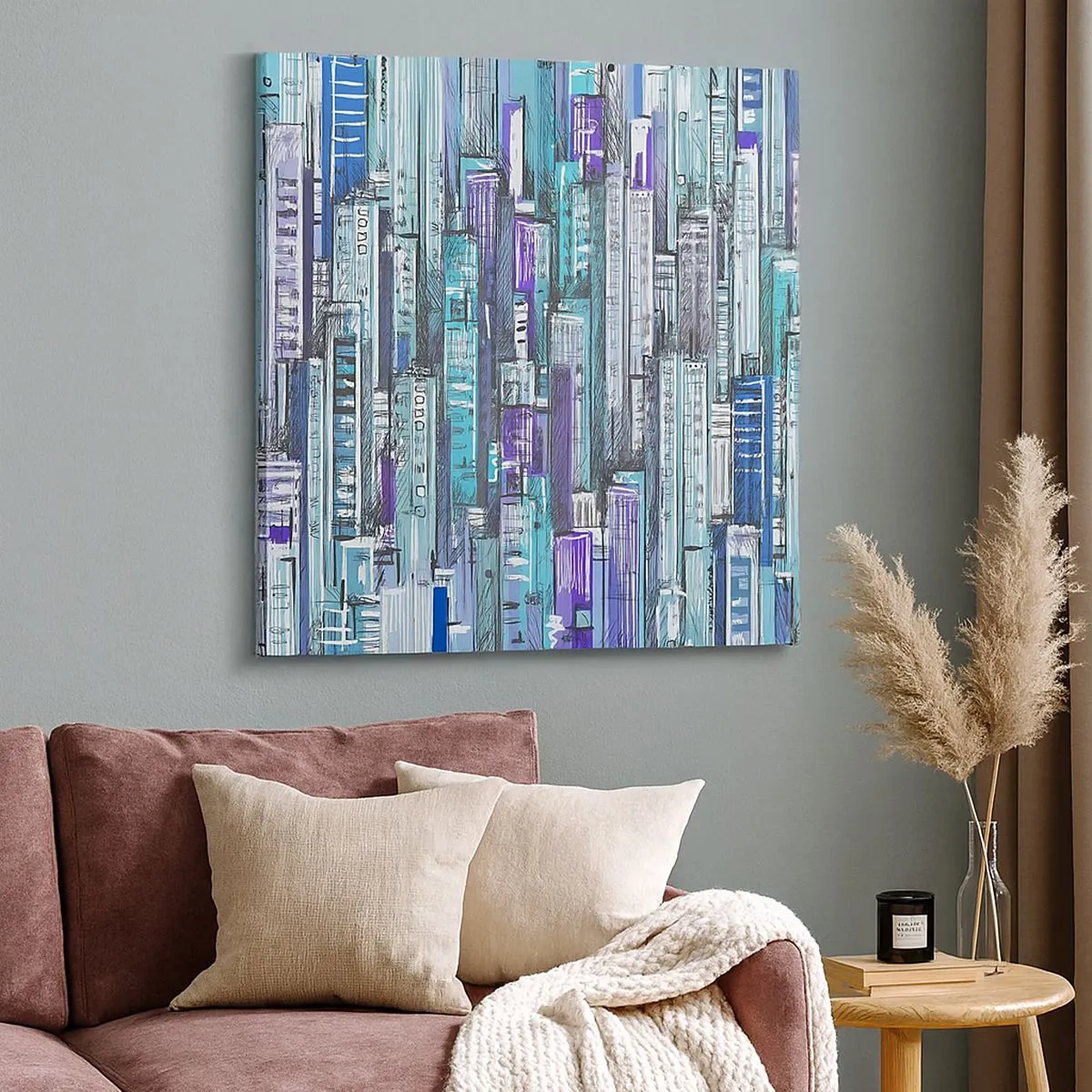 Bild auf Leinwand - Leinwandbild - Bläulich von dem Himmel - 30x30 cm