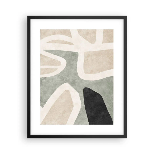 Poster in einem schwarzem Rahmen - Komposition mit schwarzem Motiv - 40x50 cm