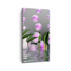 Bild auf Leinwand - Leinwandbild - Eine reflektierende Komposition aus Leichtigkeit und Leben - 45x80 cm
