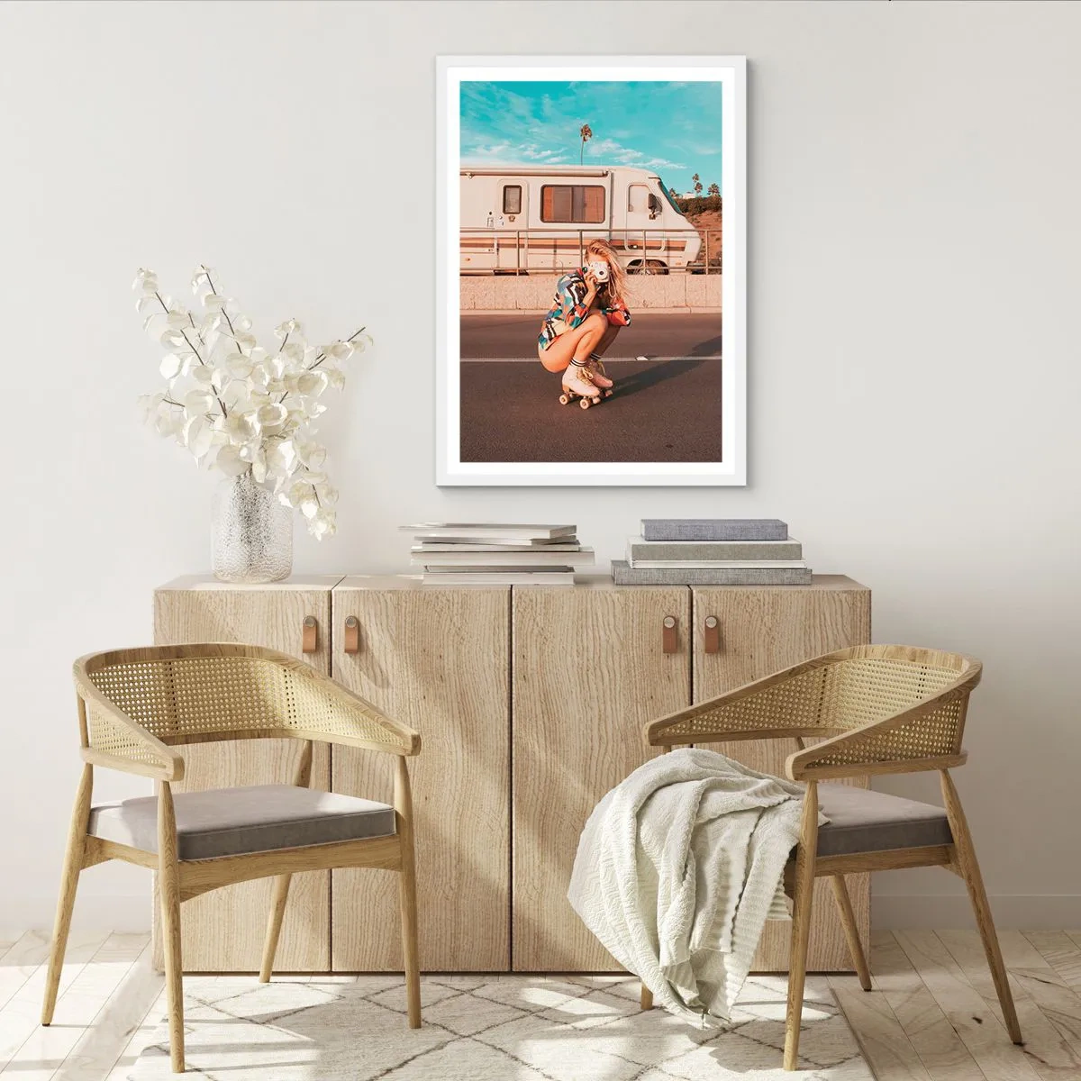 Poster in einem weißen Rahmen - Lächel bitte! - 70x100 cm