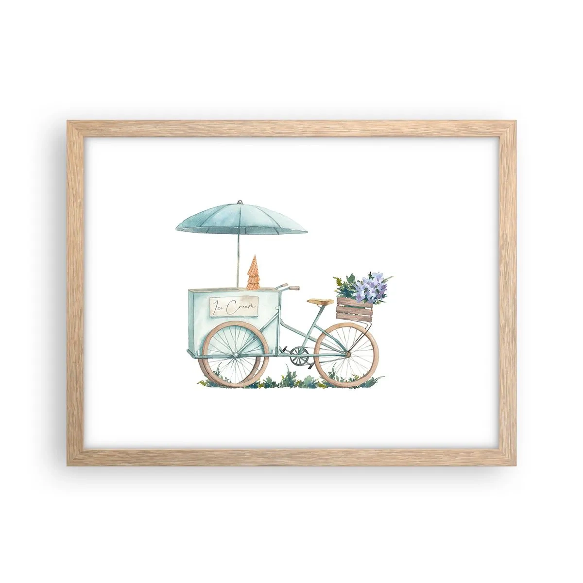 Poster in einem Rahmen aus heller Eiche - Süße Erinnerung an den Sommer - 40x30 cm