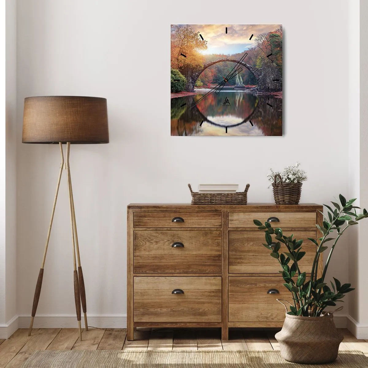 Wanduhr - Glasuhr - Auf der anderen Seite des Spiegels - 30x30 cm