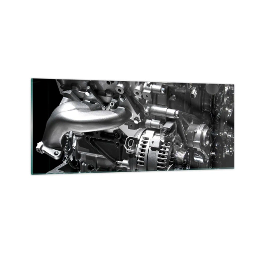 Glasbild - Bild auf glas - Stahl, schön, stark - 100x40 cm