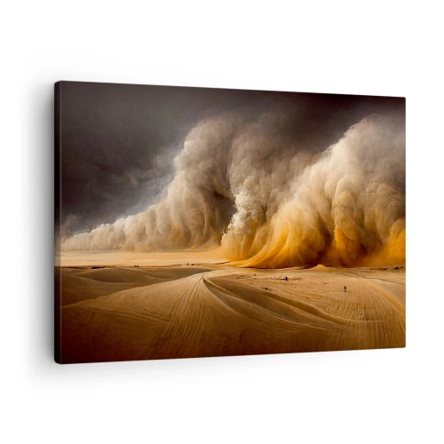Bild auf Leinwand - Leinwandbild - Beeindruckender Sandsturm in der Wüste - 70x50cm - Zorn der Wüste - Moderne Wanddekoration für Wohnzimmer und Schlafzimmer ARTTOR