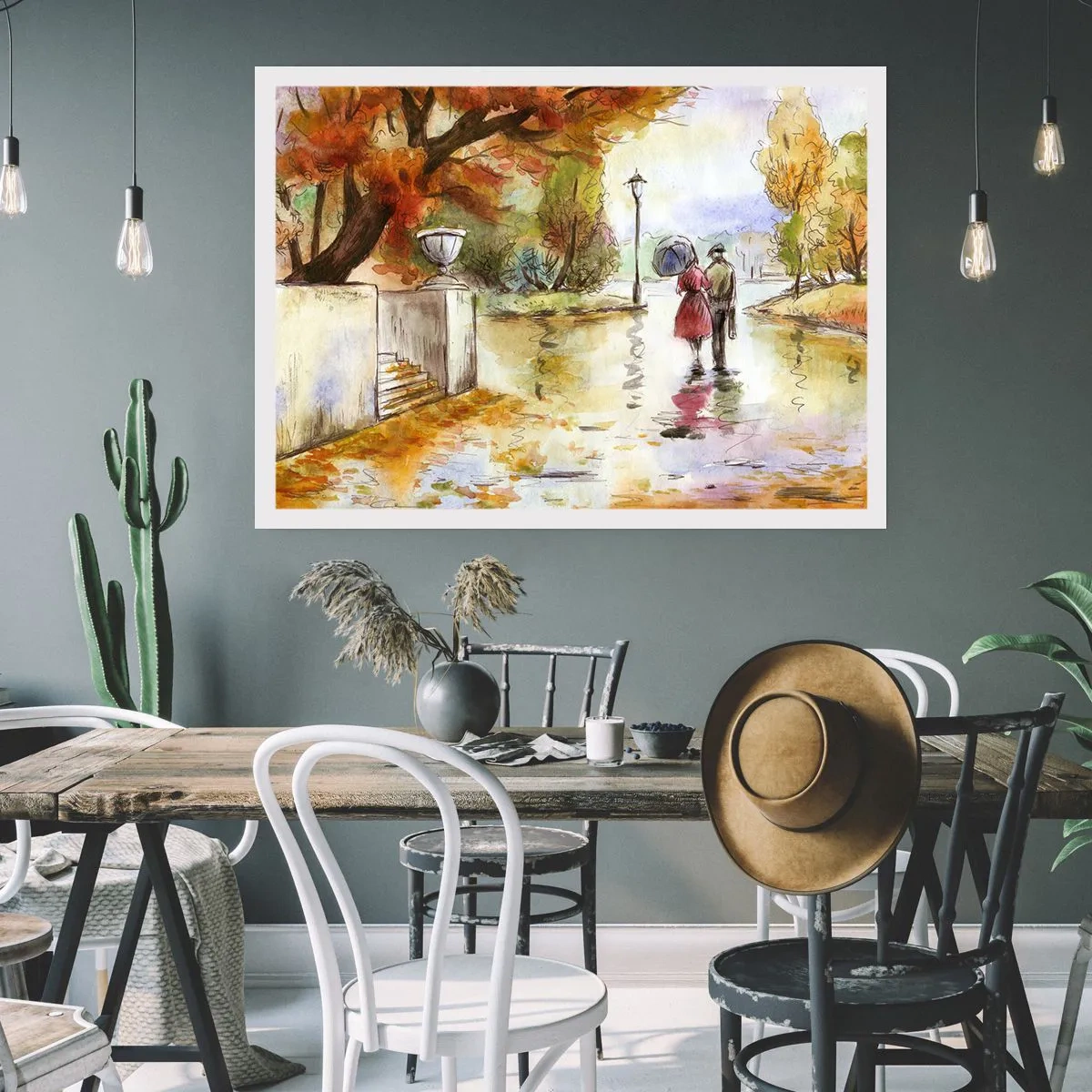 Poster - Romantischer Herbst im Park - 91x61 cm