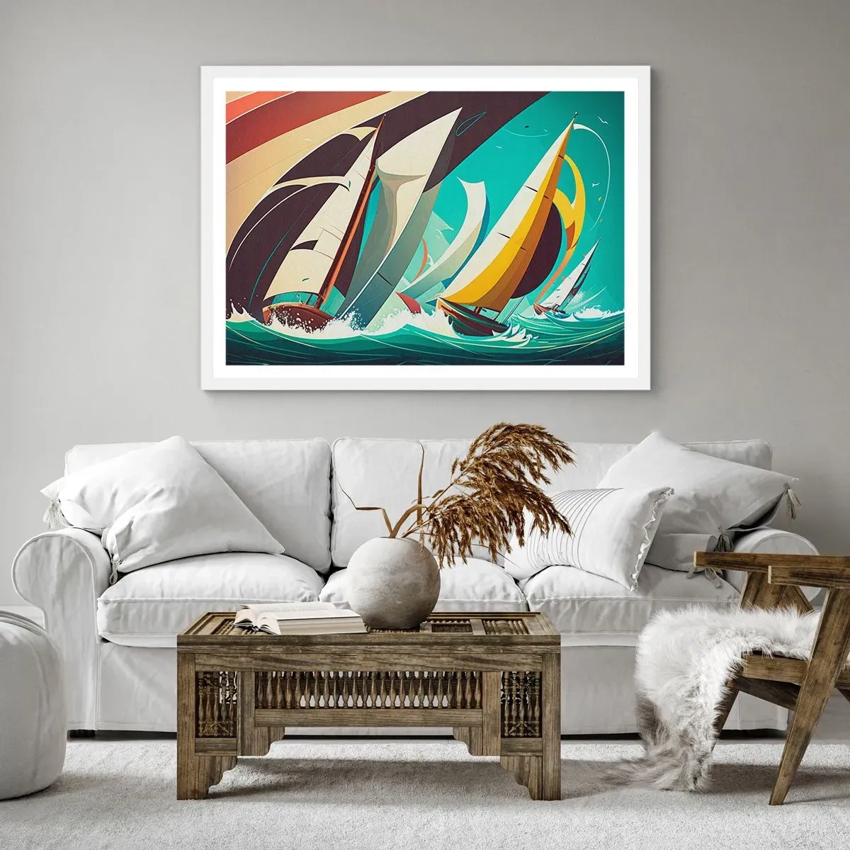 Poster in einem weißen Rahmen - Viel Glück mit den Elementen - 40x30 cm