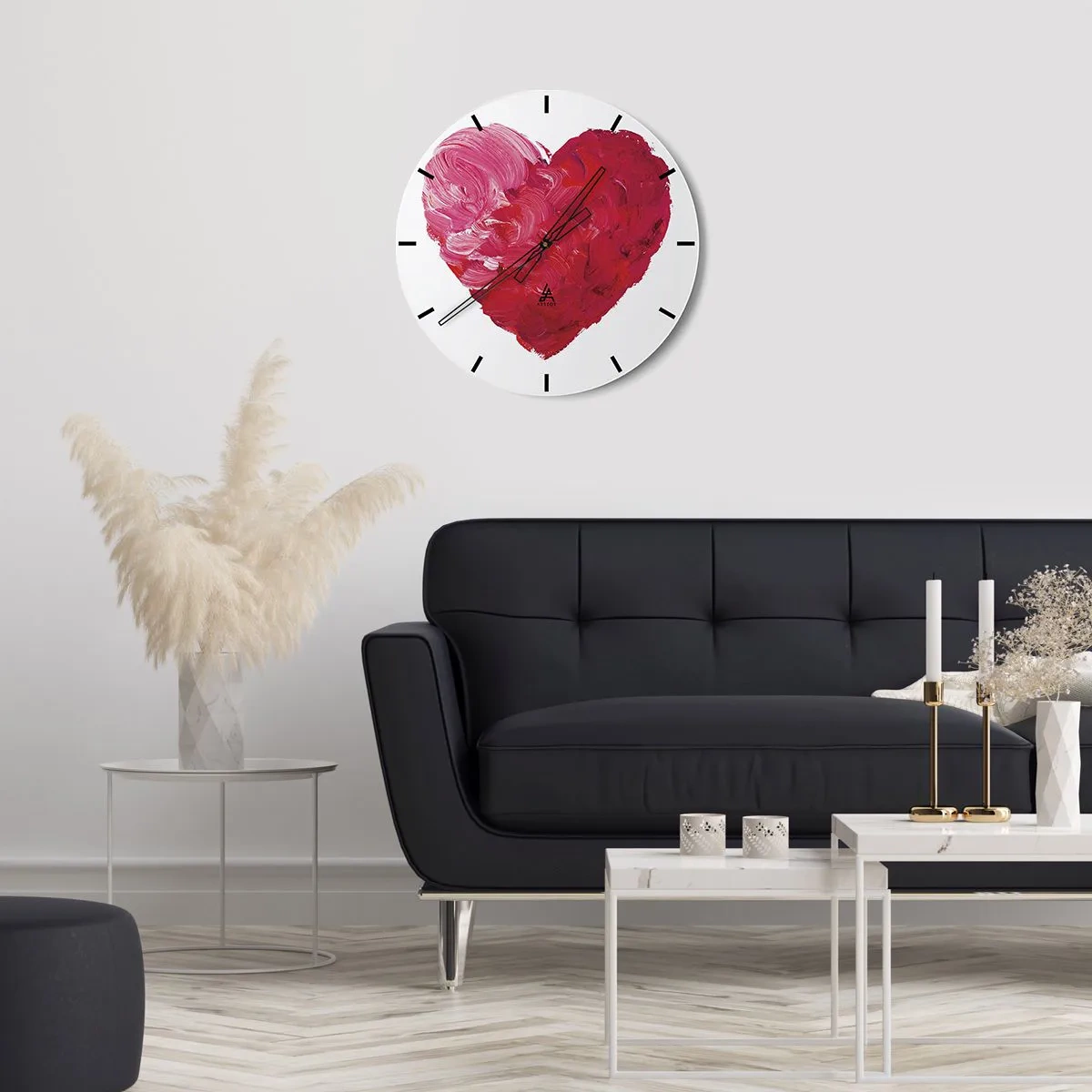 Wanduhr - Glasuhr - Alles was du brauchst ist Liebe - 40x40 cm