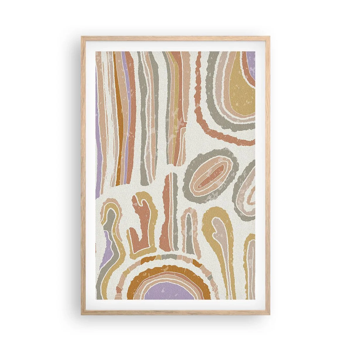 Poster in einem Rahmen aus heller Eiche - Bunte Querschnitte - 61x91 cm