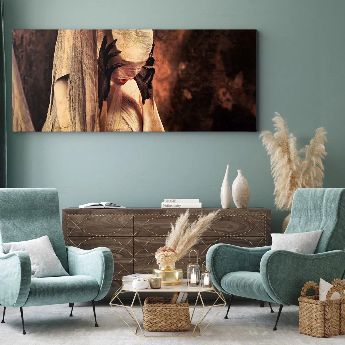 Bild auf Leinwand - Leinwandbild - Zwischen Gut und Böse - 100x40 cm