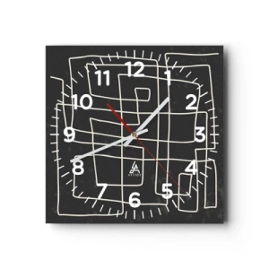Wanduhr - Glasuhr - Nicht so einfach - 30x30 cm