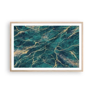 Poster in einem Rahmen aus heller Eiche - Goldmine - 91x61 cm