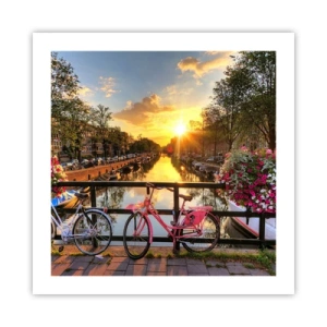 Poster - Frühlingsmorgen in Amsterdam - 50x50 cm