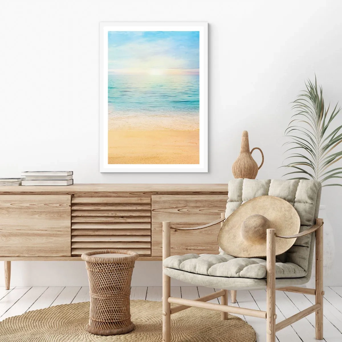 Poster in einem weißen Rahmen - Großes Blau - 30x40 cm