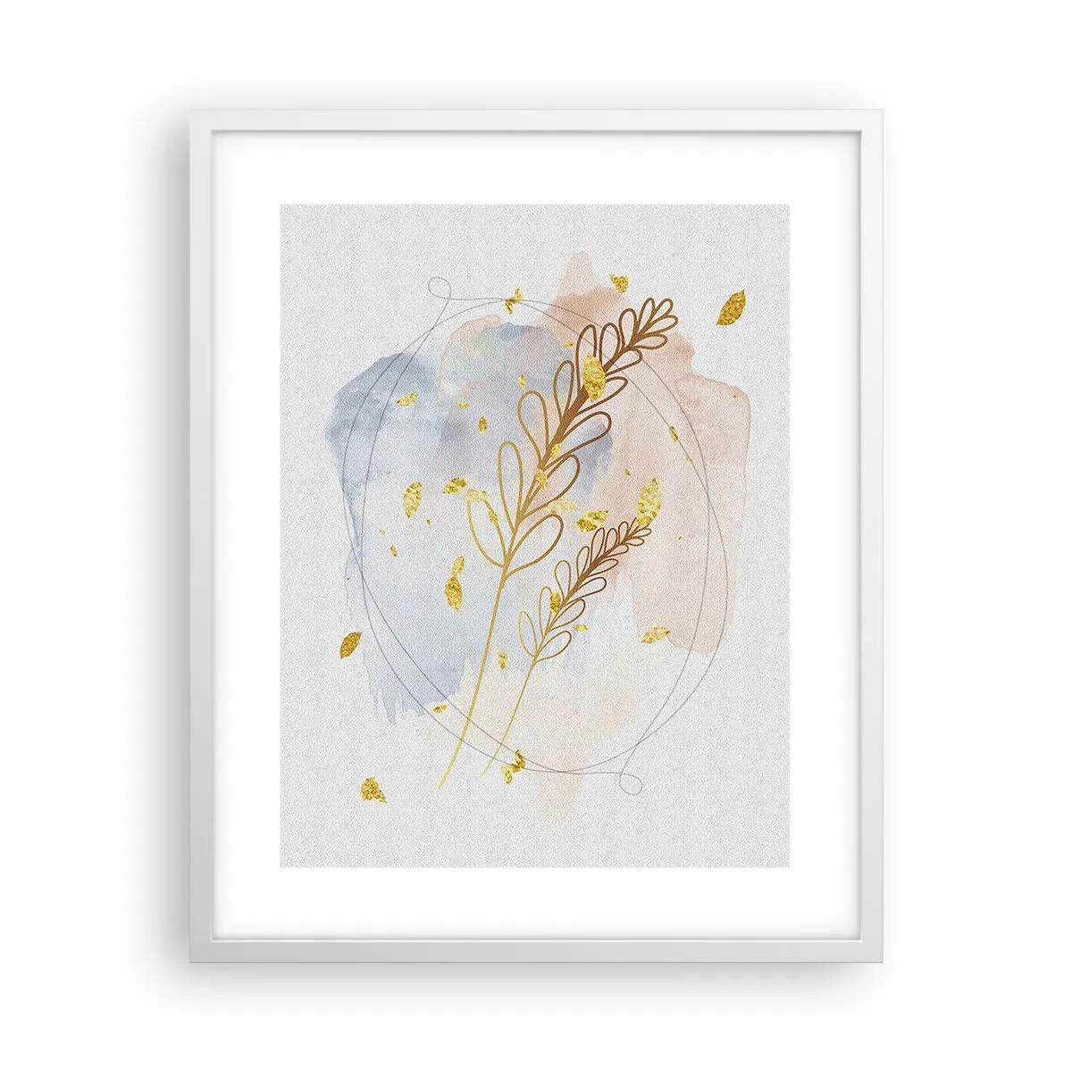 Poster in einem weißen Rahmen - Goldenr Hauch - 40x50 cm