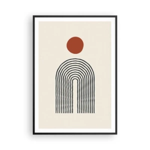 Poster in einem schwarzem Rahmen - Magnetismus von Formen und Farben - 70x100 cm