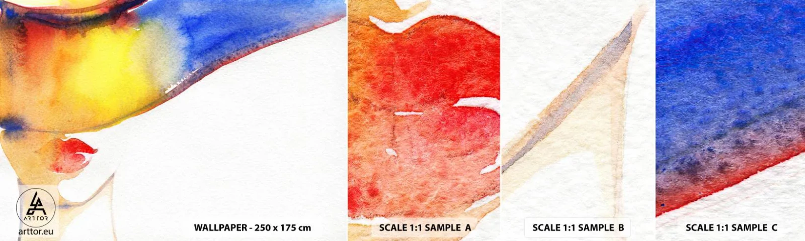 Fototapeten Muster Selbstklebend Deluxe Sticker - Bildnis einer Dame - Abstraktion, Frau, Hut - 100x30 cm