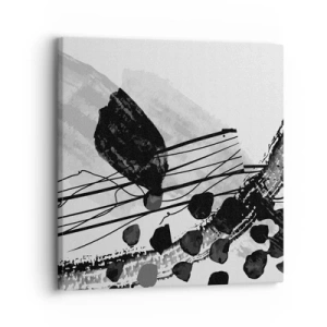 Bild auf Leinwand - Leinwandbild - Organische Schwarz-Weiß-Abstraktion - 30x30 cm