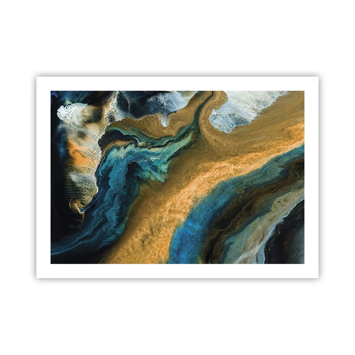 Poster - Blau - Gelb - gegenseitige Beeinflussung - 70x50 cm