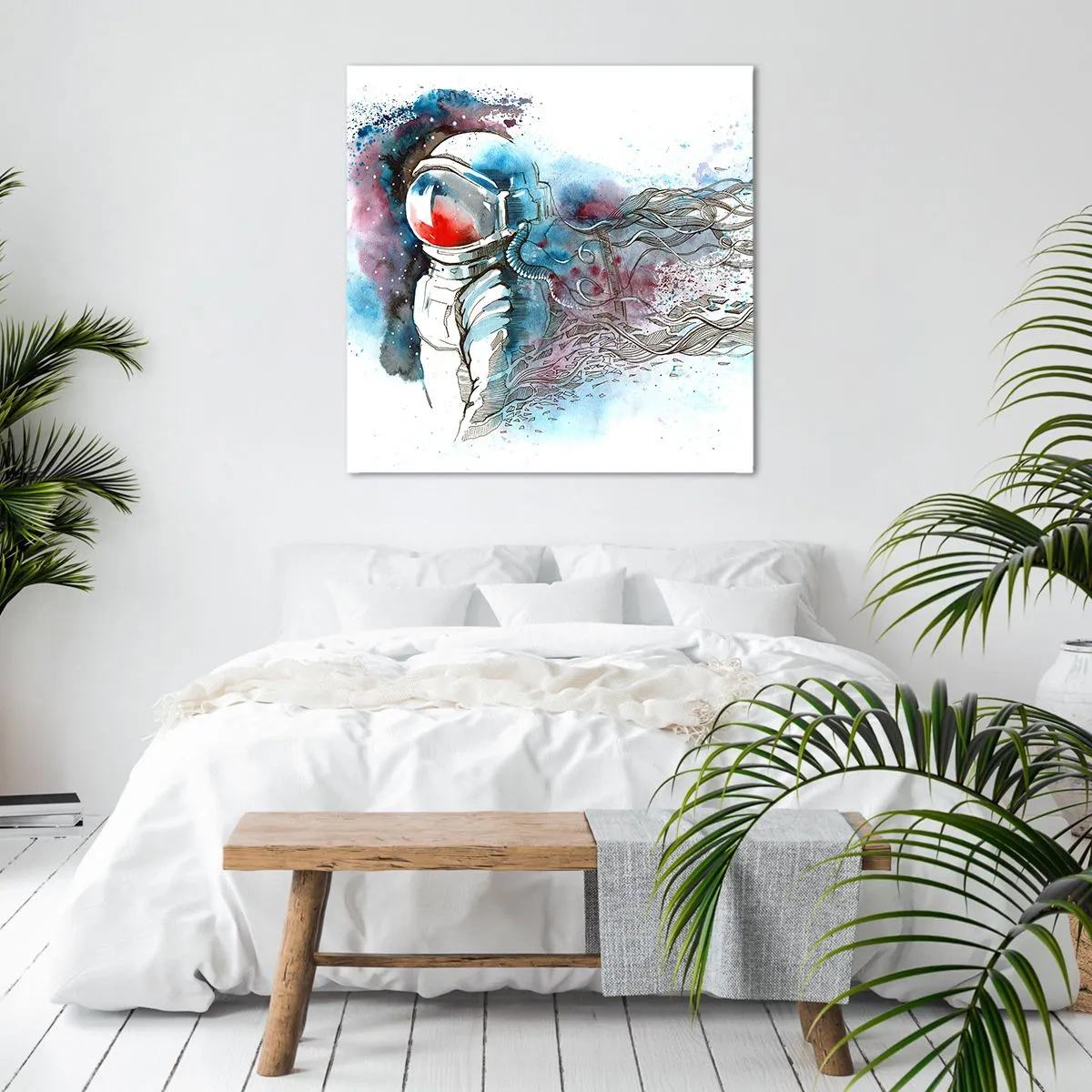 Bild auf Leinwand - Leinwandbild - Allein mit Platz - 40x40 cm