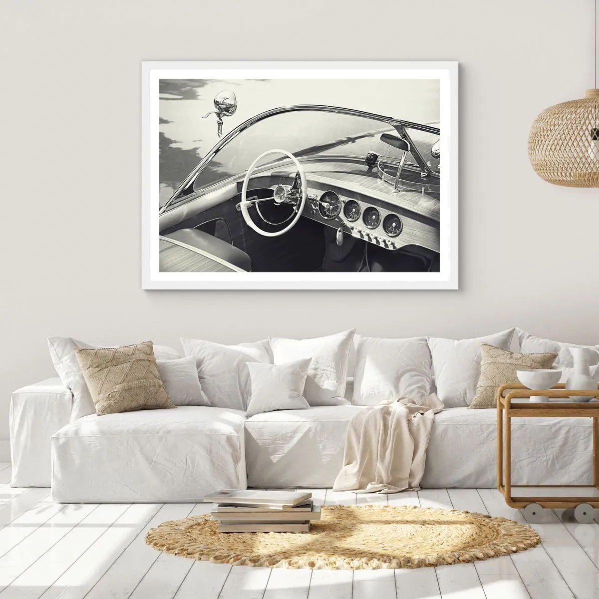 Poster in einem weißen Rahmen - Wetter für die Reichen - 50x40 cm