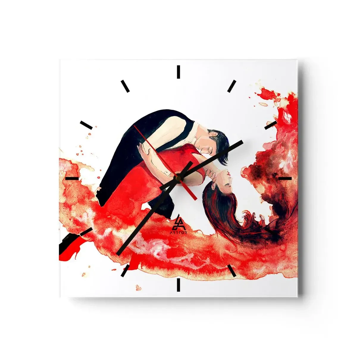 Wanduhr - Glasuhr - Tango - eine sinnliche Welle - 40x40 cm