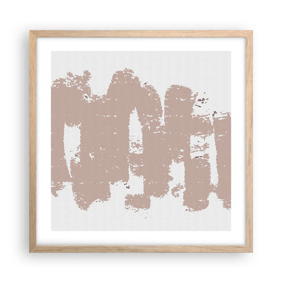 Poster in einem Rahmen aus heller Eiche - Abstraktion in zartem Rosa - 50x50 cm